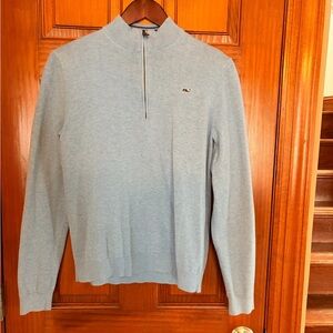 Vineyard Vines Men's Sky Blue Zip-Up Sweater